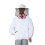 Bluza pszczelarska z kapeluszem rozpinana biała